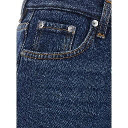 Marta Blue Jeans with Wide Leg and Logo Patch on the Back in Denim for Women
