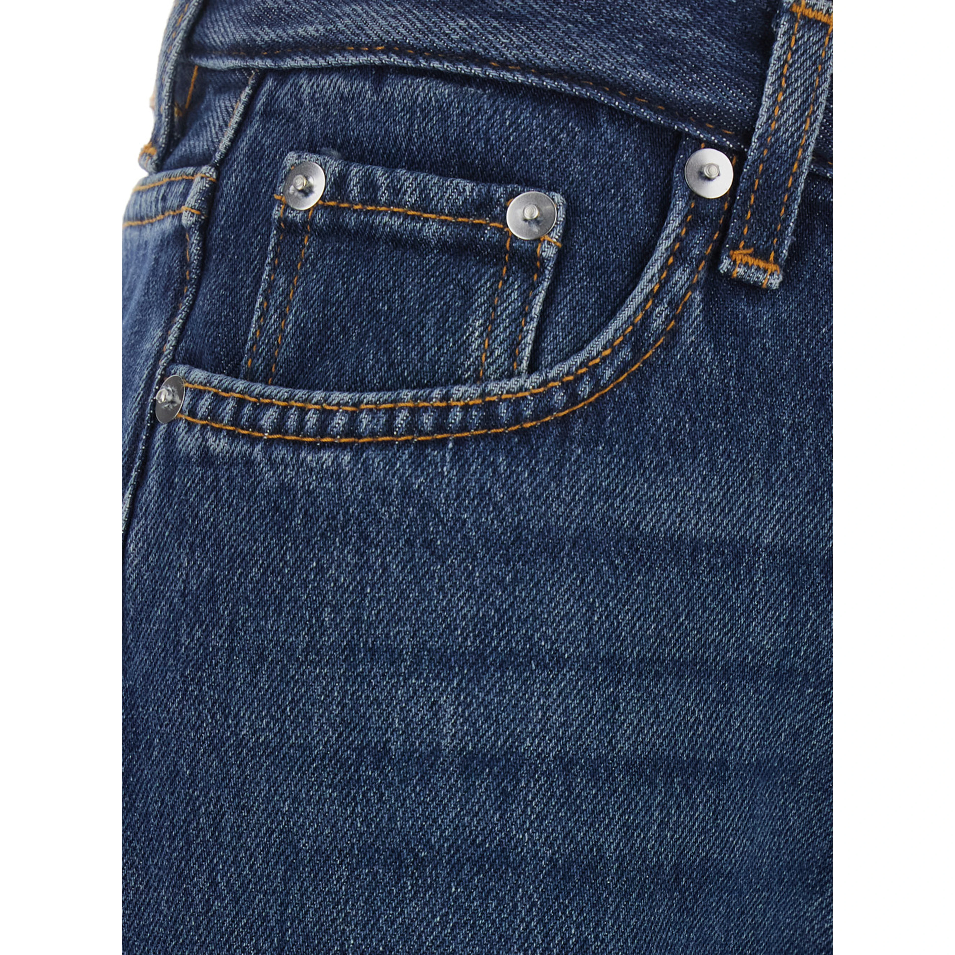 Marta Blue Jeans with Wide Leg and Logo Patch on the Back in Denim for Women