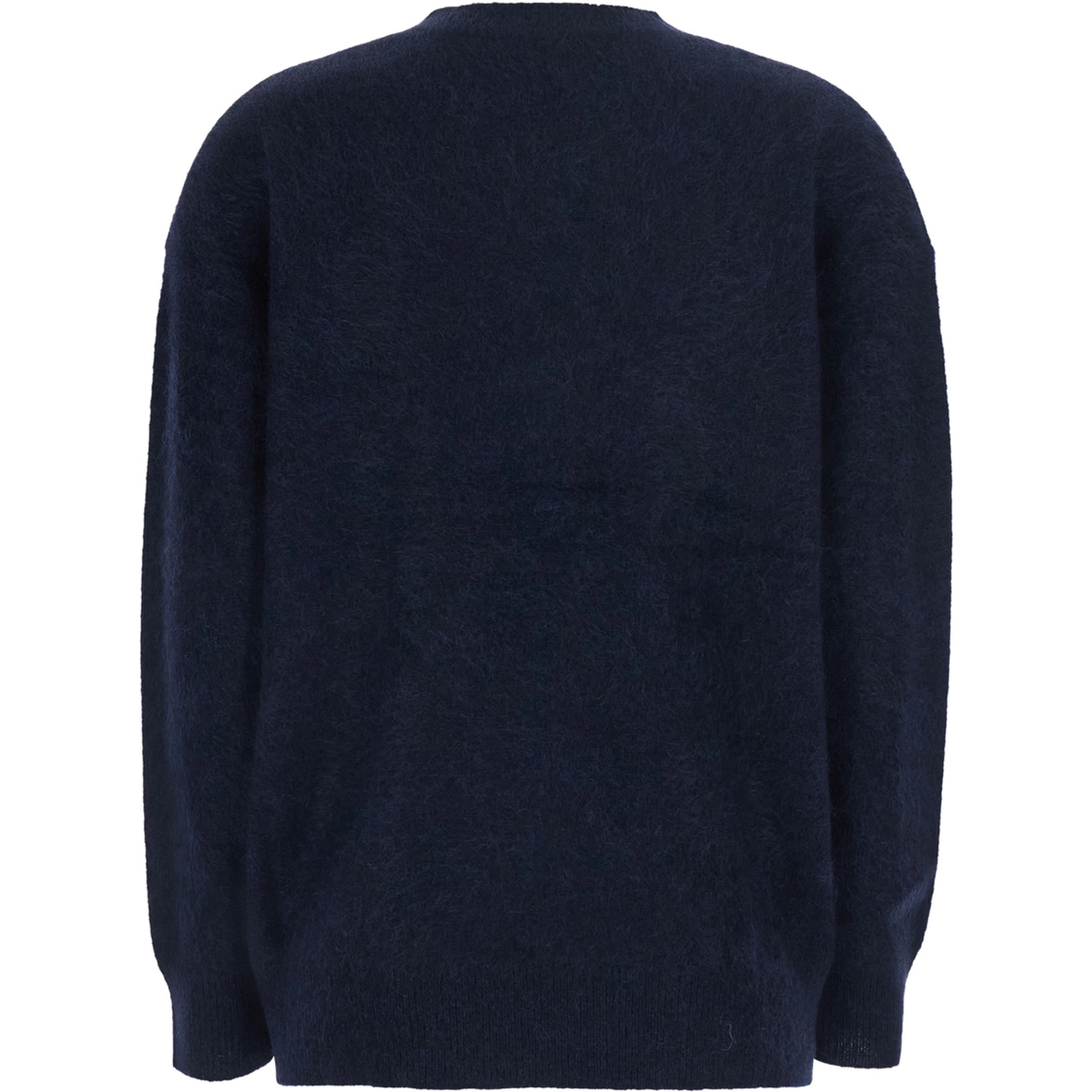 MARIA Blue Sweater with removable scarf and brushed effect in wool for women