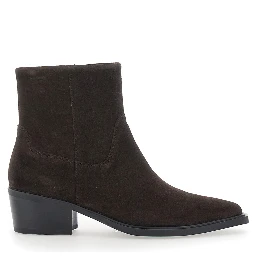 Kelsey Brown Ankle Boots with Side Zip Closure in Suede for Women