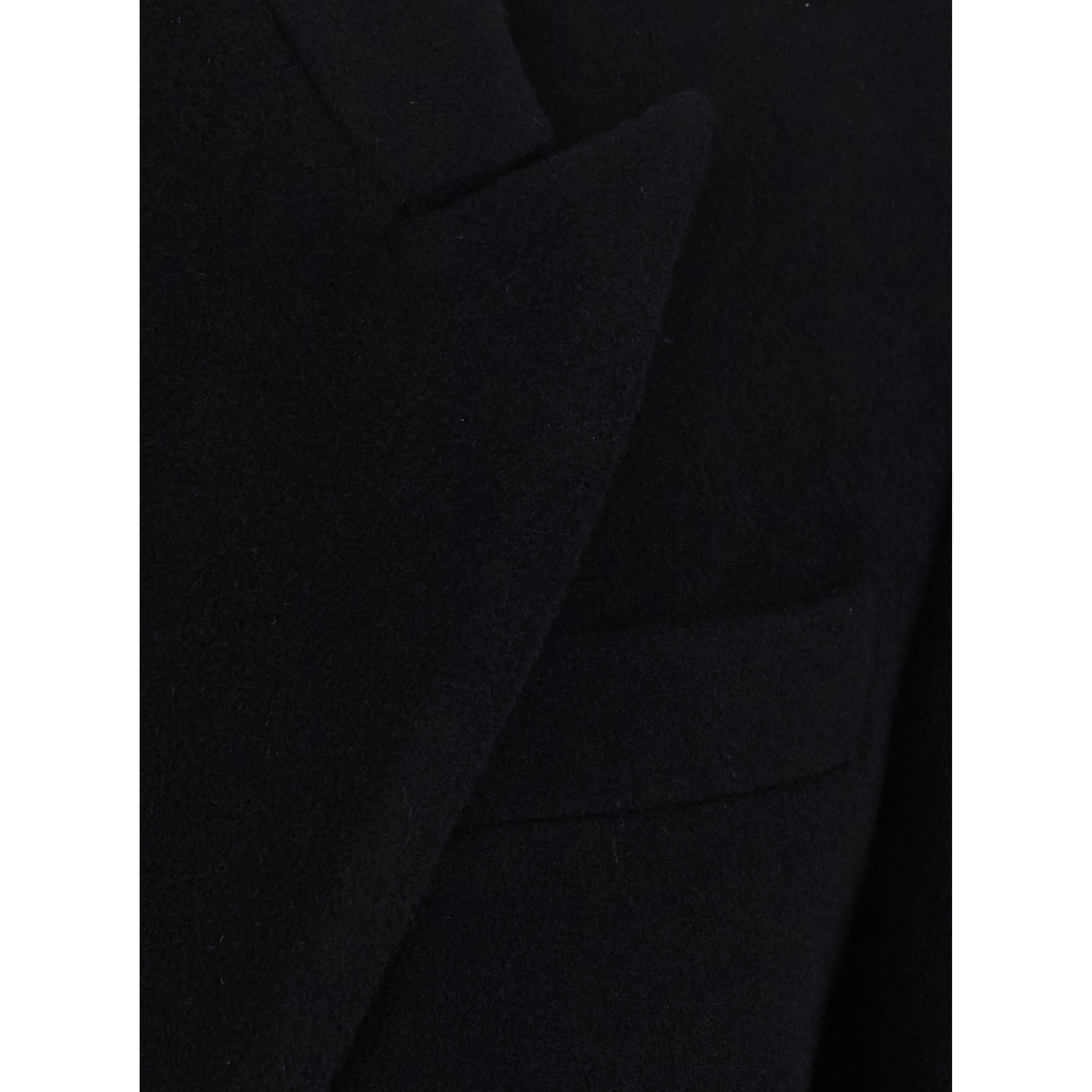 Circe Coat coat with collar and long sleeves in black wool and nylon for women