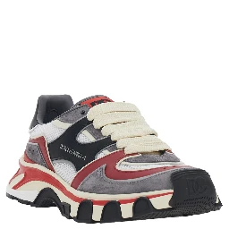 multicolor Sneakers with logo lettering on the side and insert design in leather and suede for men