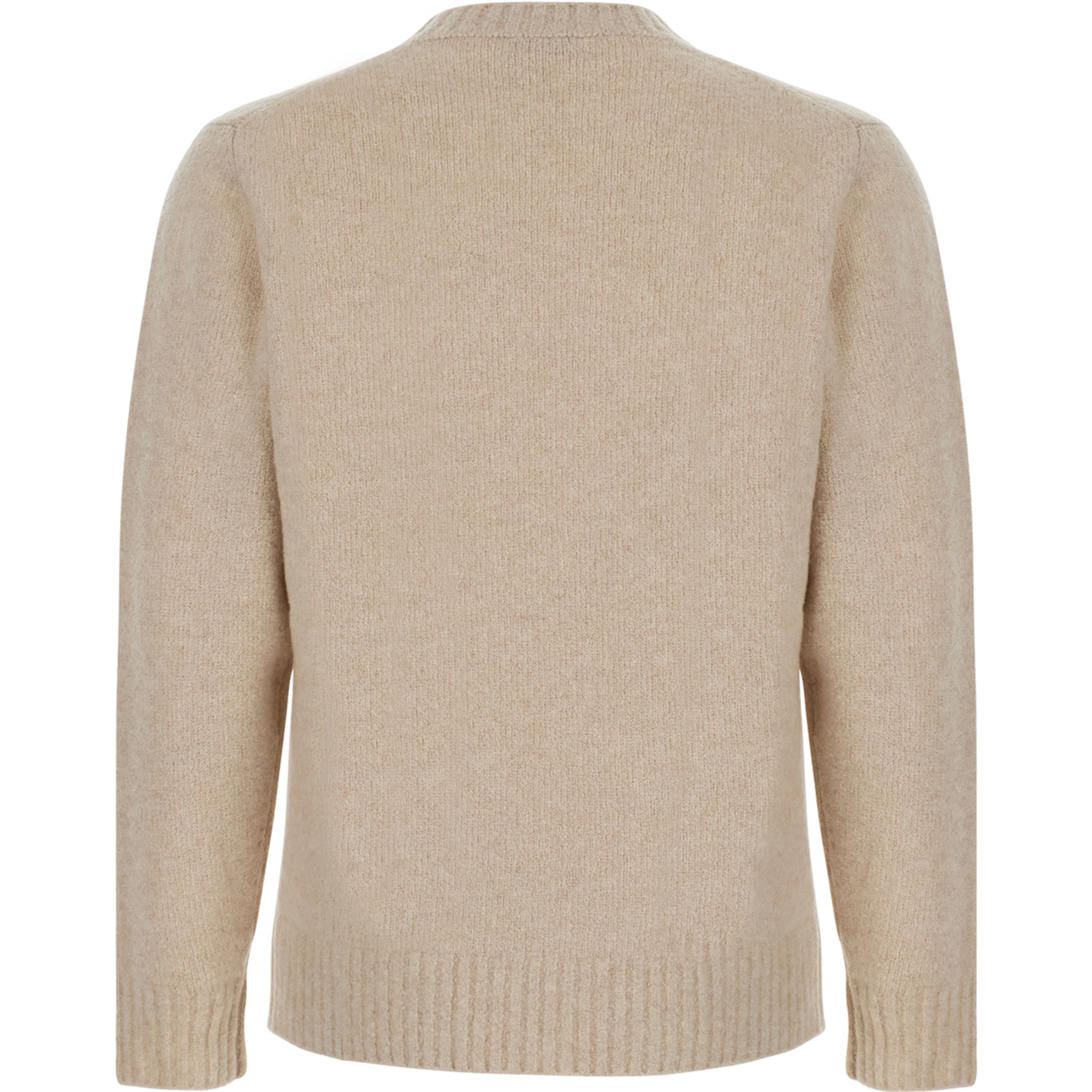 beige Crewneck sweater with ribbed details in wool Blend men