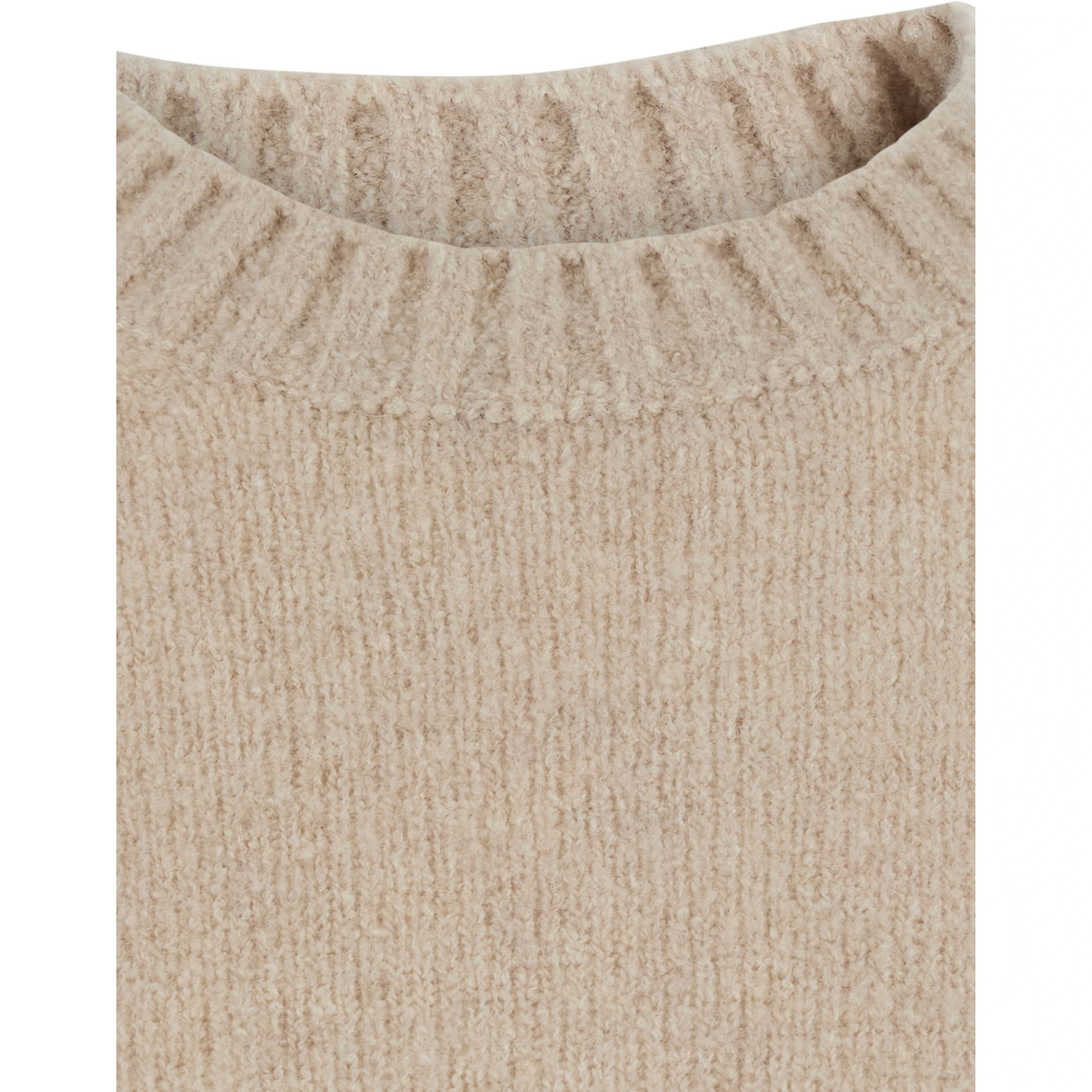 beige Crewneck sweater with ribbed details in wool Blend men