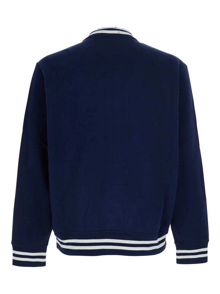 Blue Varsity Jacket with Pony Patch on the Front and Numeric Patch on the Sleeve in Cotton Blend for Men alternative