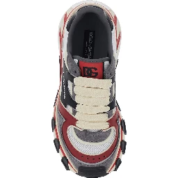 multicolor Sneakers with logo lettering on the side and insert design in leather and suede for men