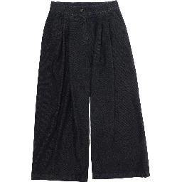 Blue Pants with logo patch on the back and wide leg in cotton Girl