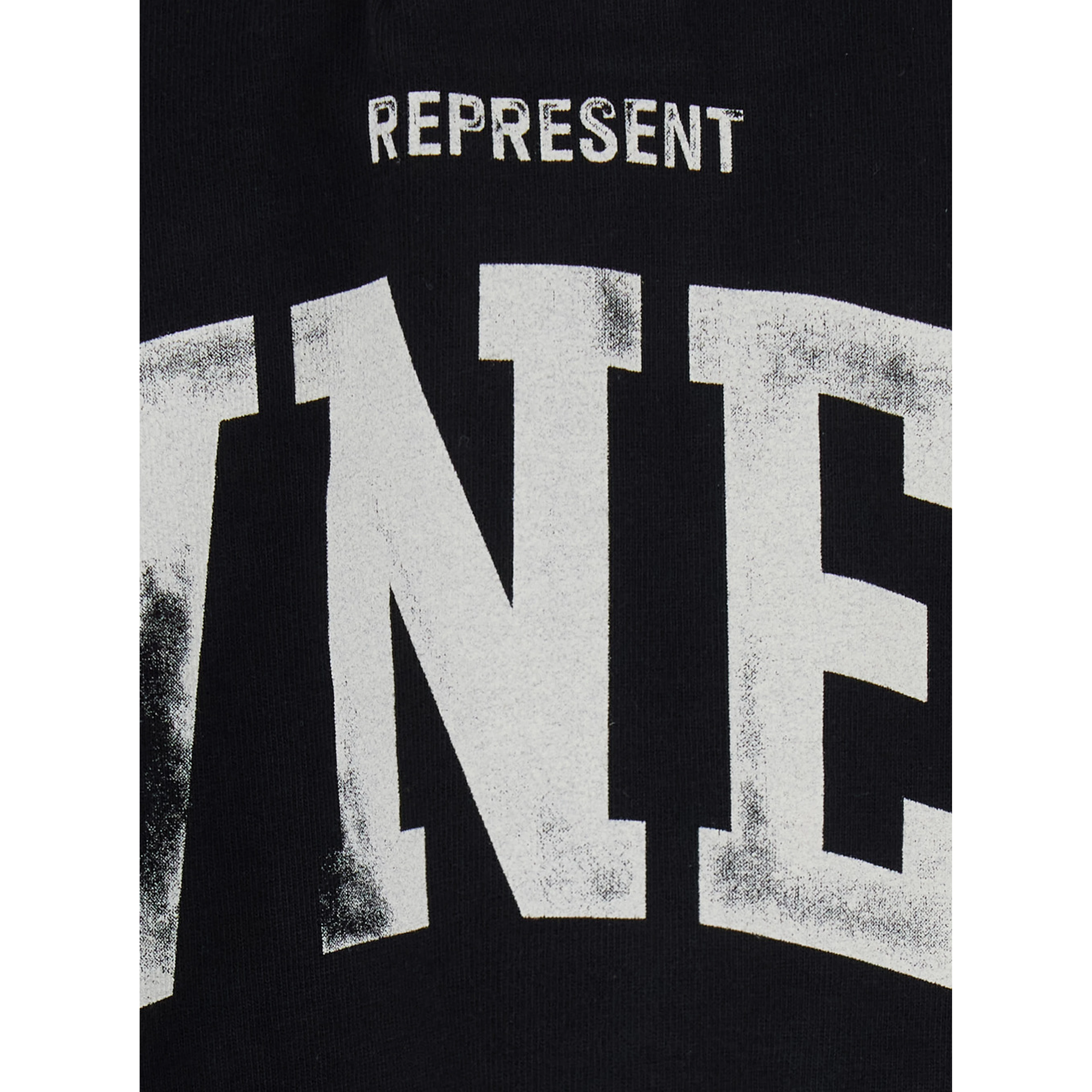 black sweatshirt with Polo collar and logo on the front in cotton for men