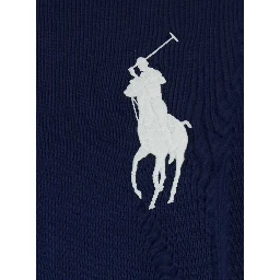 Blue Varsity Jacket with Pony Patch on the Front and Numeric Patch on the Sleeve in Cotton Blend for Men
