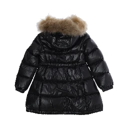 ARUNA Parka with high collar and long sleeves in black tech fabric for Girl