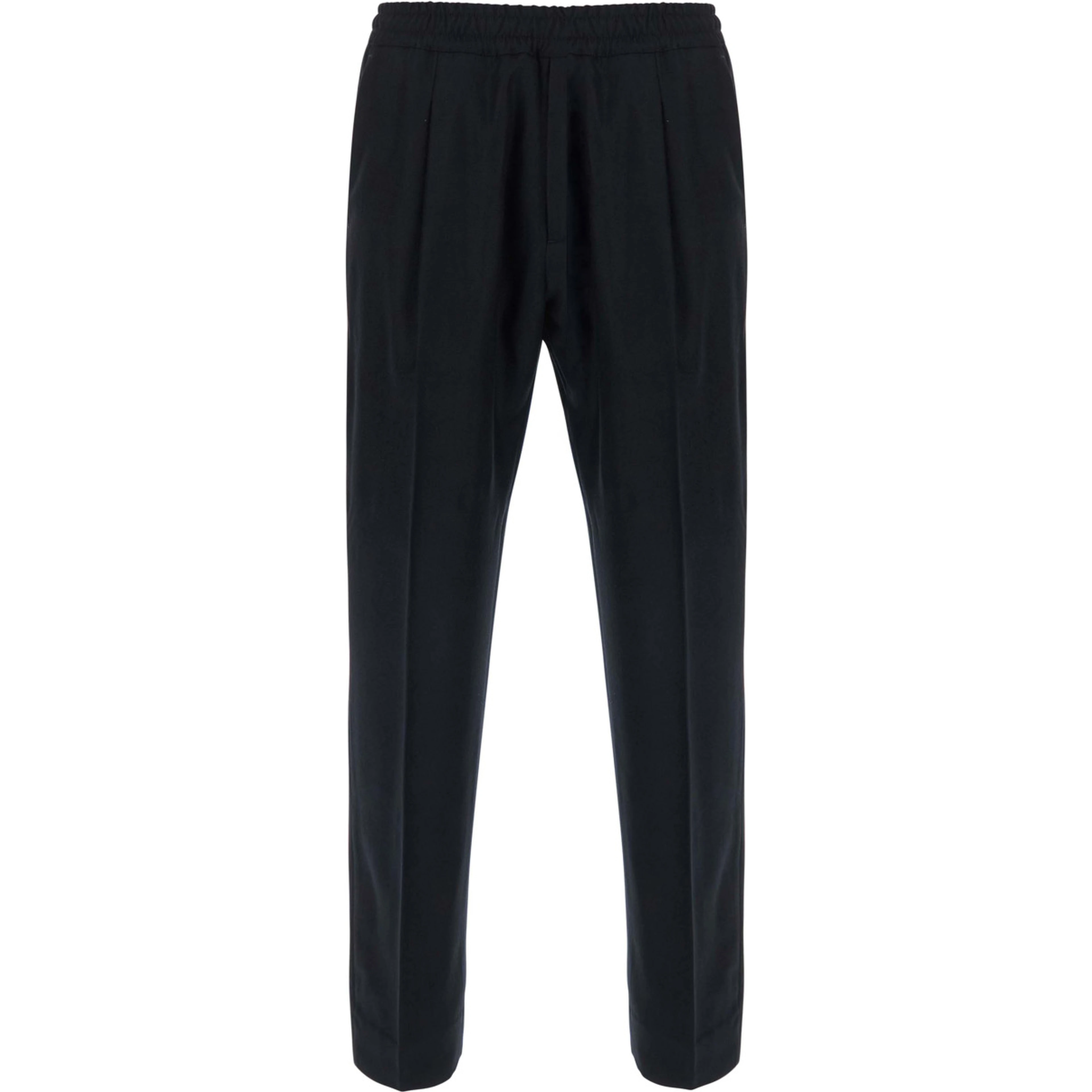 TOKYO black Pants with pockets and elasticated waist in cotton for men