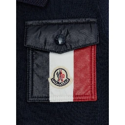 Blue Long Sleeve Polo Shirt with Pocket with Logo on Chest in Cotton Baby
