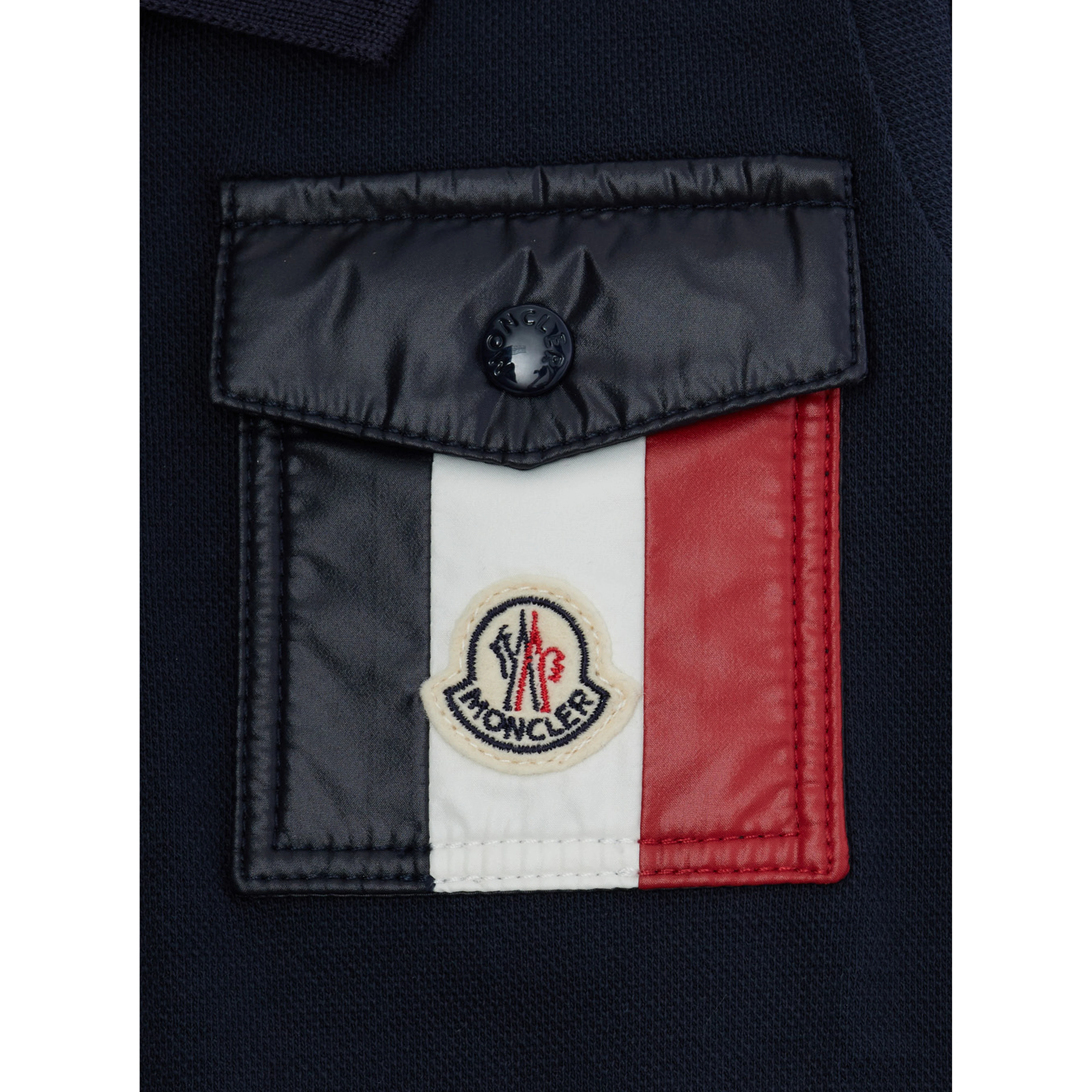 Blue Long Sleeve Polo Shirt with Pocket with Logo on Chest in Cotton Baby