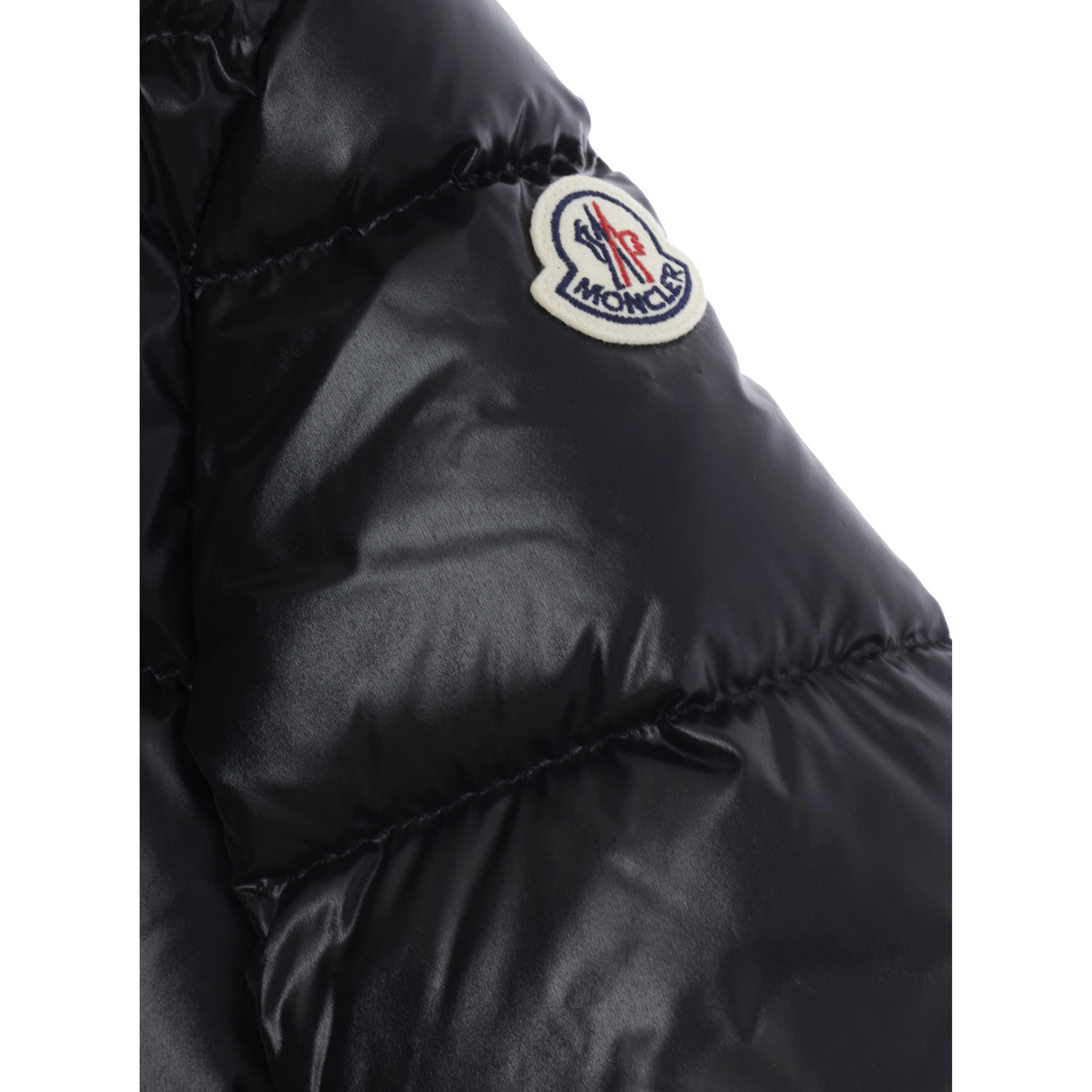 ARUNA Parka with high collar and long sleeves in black tech fabric for Girl