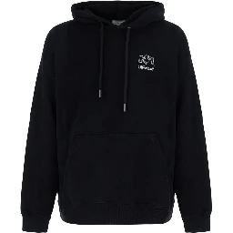 Hoodie OFF-WHITE with logo and long sleeves in black cotton unisex