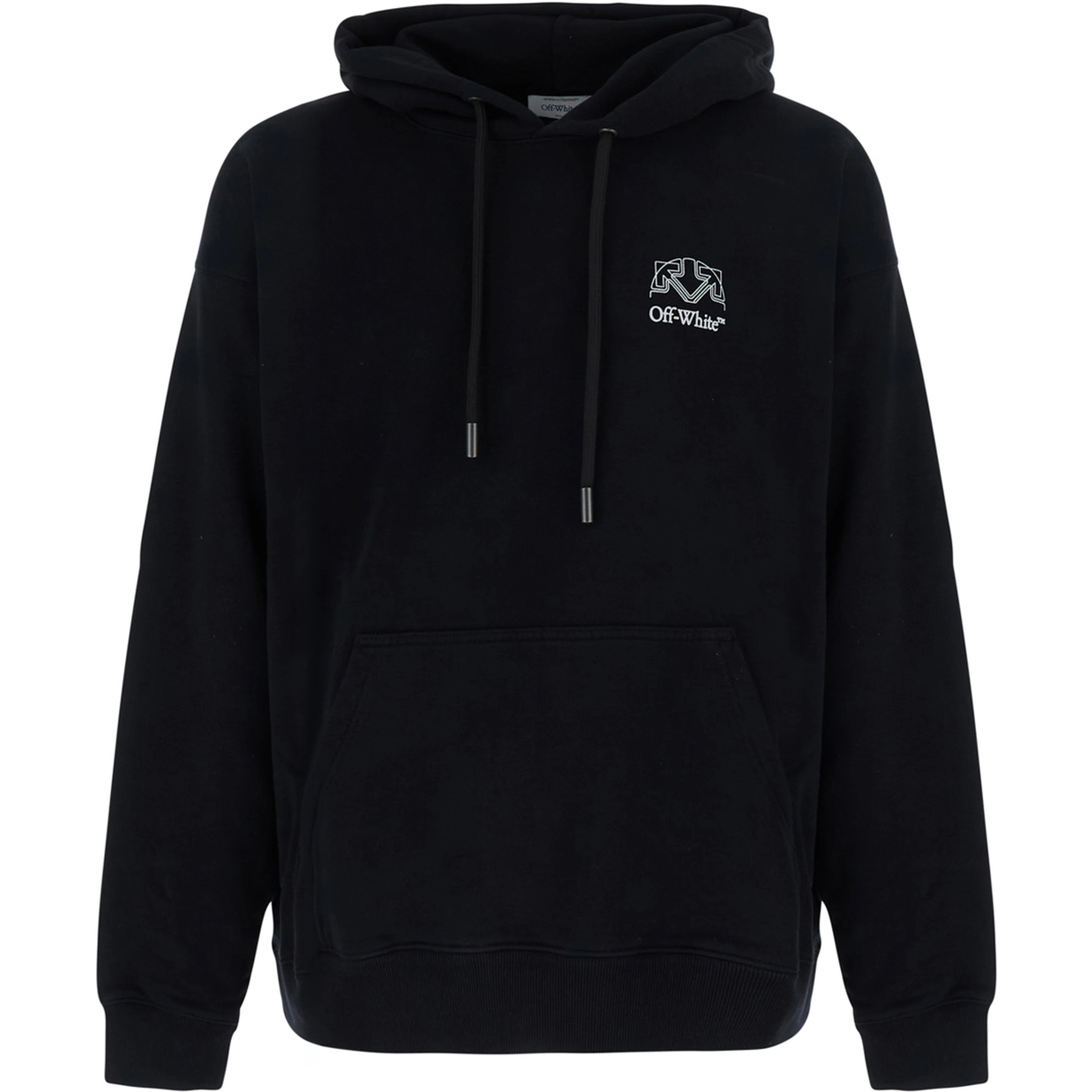 Hoodie OFF-WHITE with logo and long sleeves in black cotton unisex
