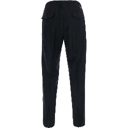 TOKYO black Pants with pockets and elasticated waist in cotton for men