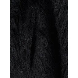 jacket in Ecoleather with belt and Chevron motif in jacquard, black, women