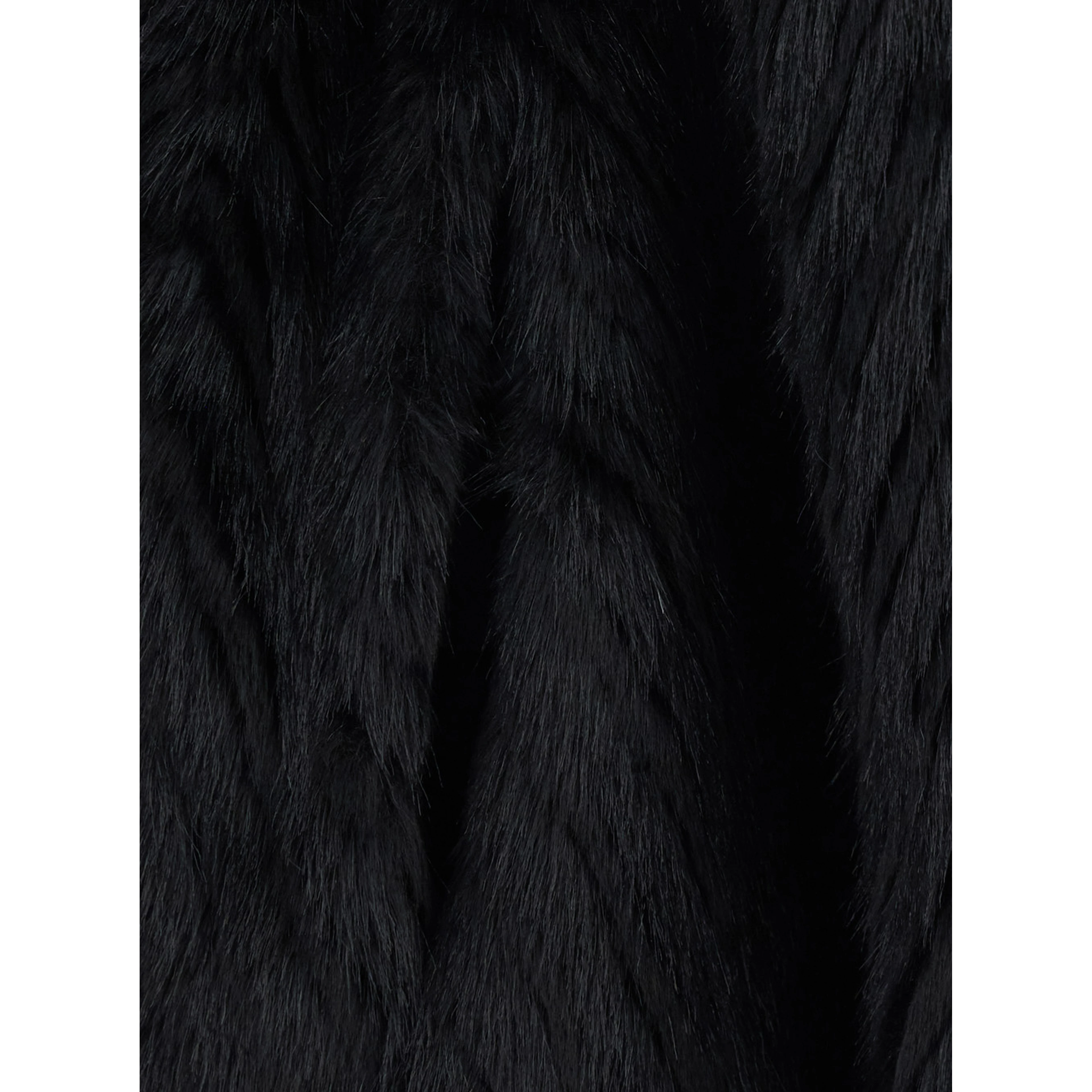 jacket in Ecoleather with belt and Chevron motif in jacquard, black, women