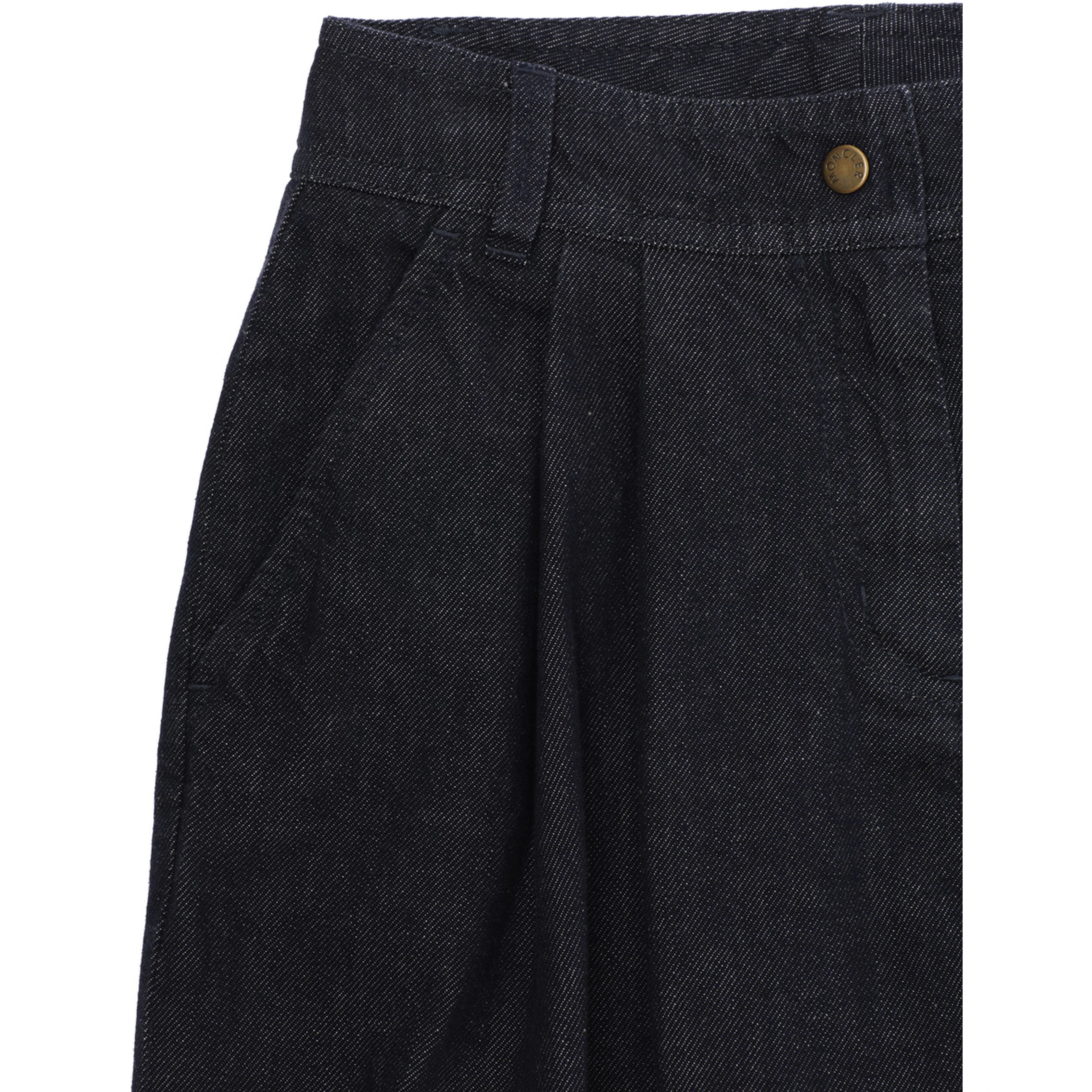 Blue Pants with logo patch on the back and wide leg in cotton Girl