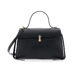 Handbag SOFT SYMMETRY with smooth black calf leather for women