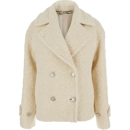 SHORT COAT with collar and long sleeves in Tech Fabric white women