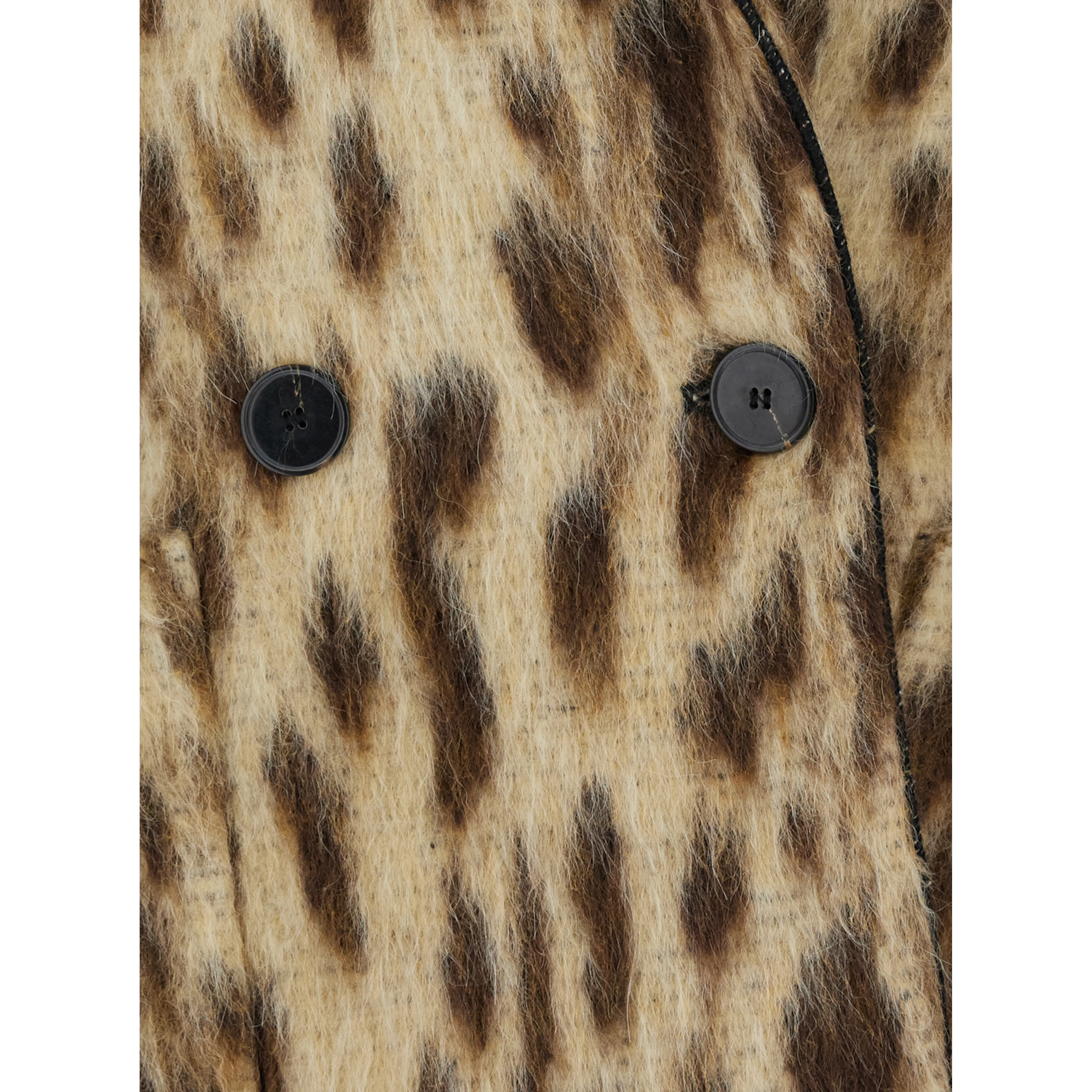 Coat "royal leopard" with collar and long sleeves in jacquard, Beige, woman