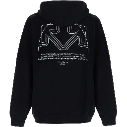 Hoodie OFF-WHITE with logo and long sleeves in black cotton unisex