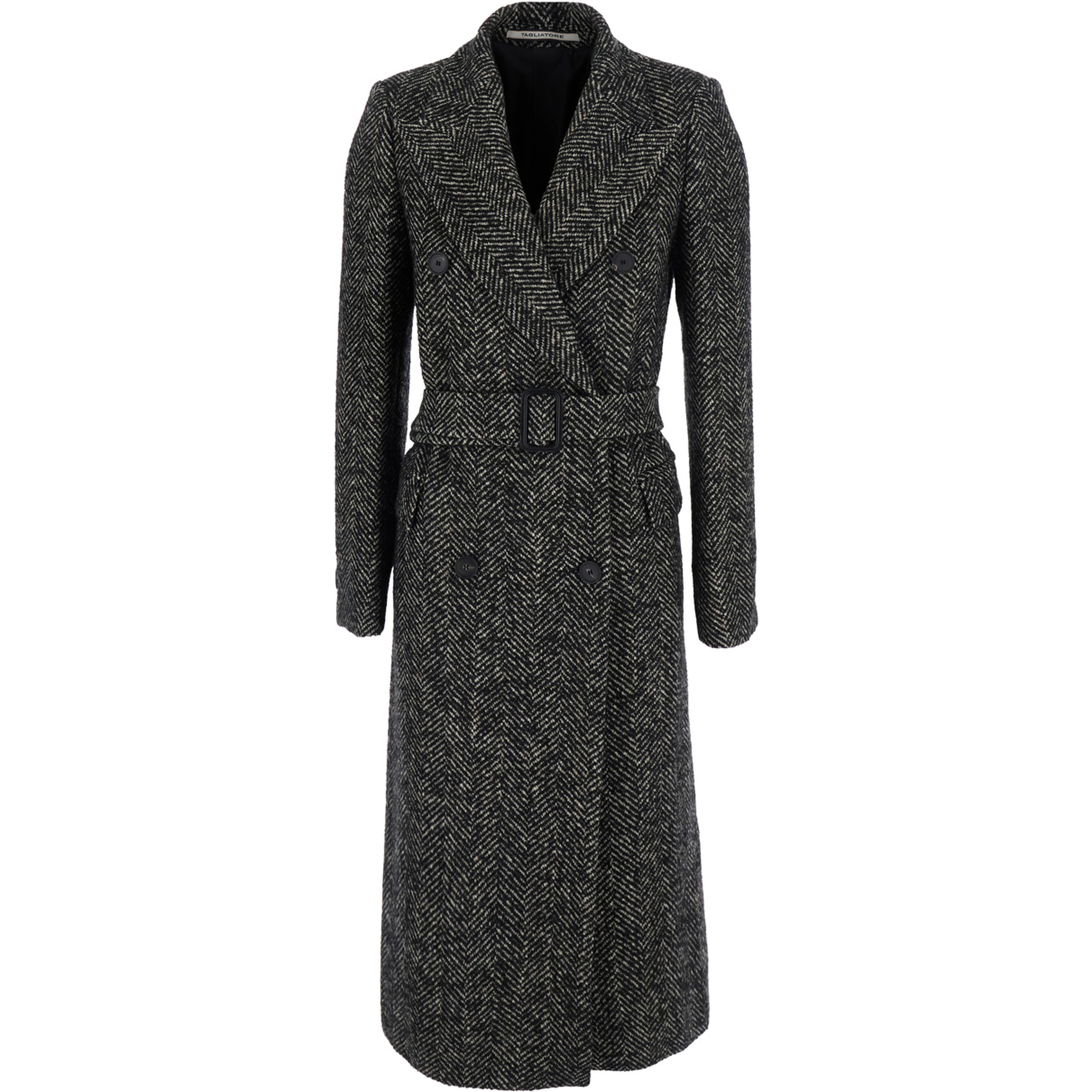 JOLE double-breasted coat in grey wool for men