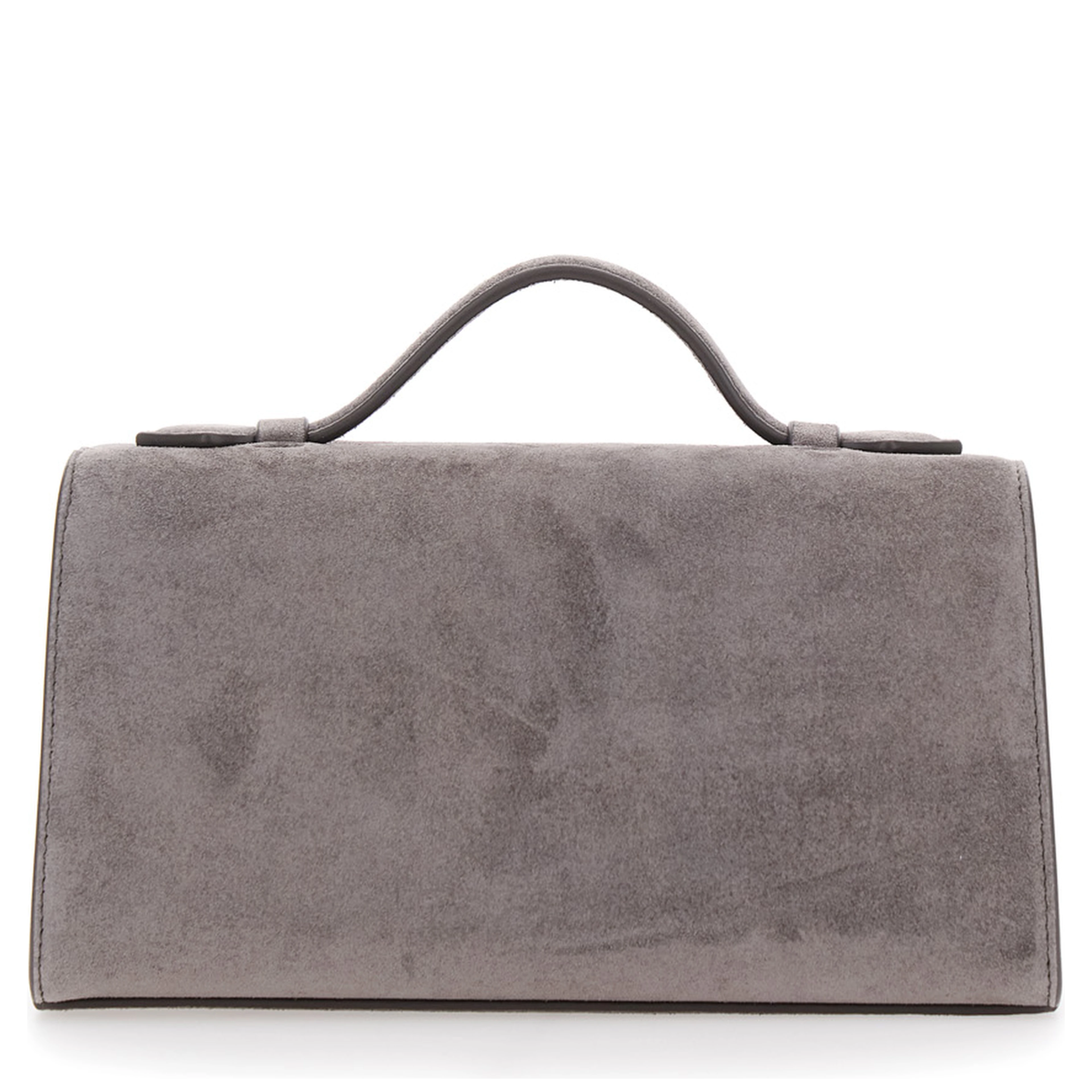 SYMMETRY CLUTCH IN SUEDE with elegant details in brown suede for women
