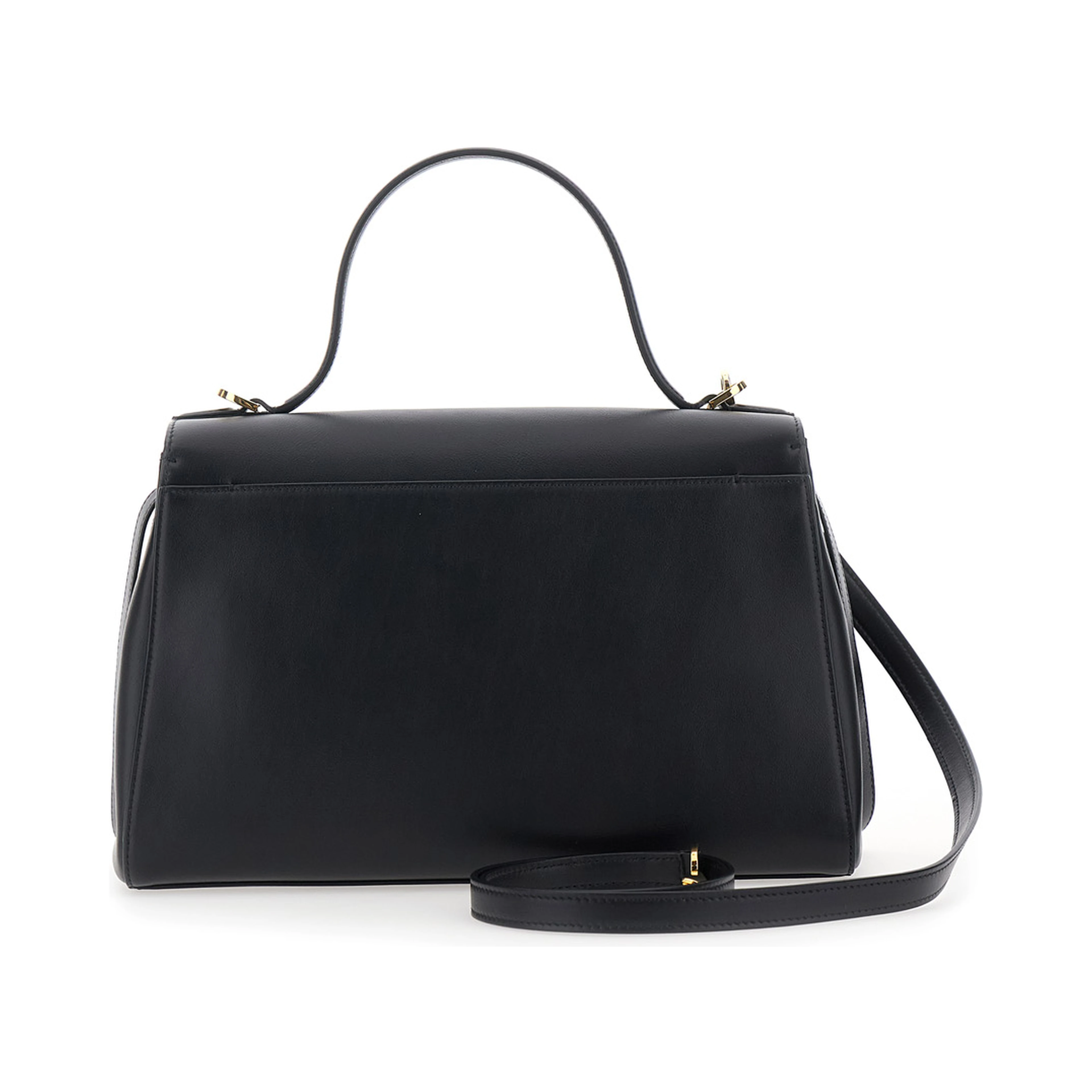 Handbag SOFT SYMMETRY with smooth black calf leather for women