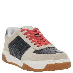 Sparry beige Sneaker with VLogo side in leather and Fabric men