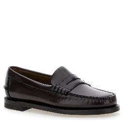 Loafers Dan Bordeaux with Round Toe in Leather for Women