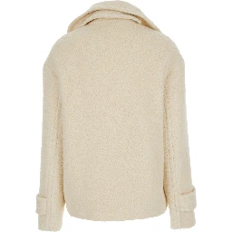 SHORT COAT with collar and long sleeves in Tech Fabric white women