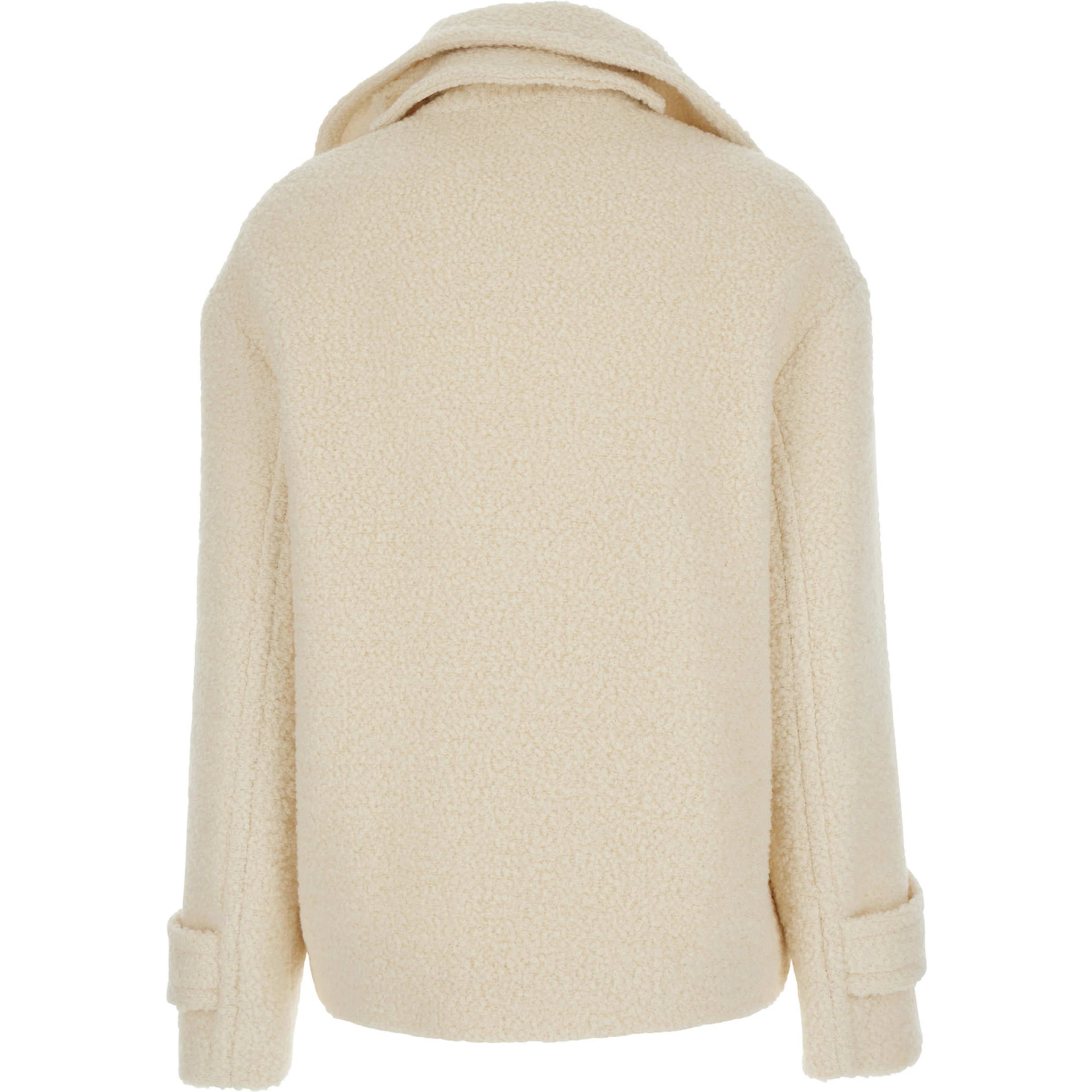SHORT COAT with collar and long sleeves in Tech Fabric white women