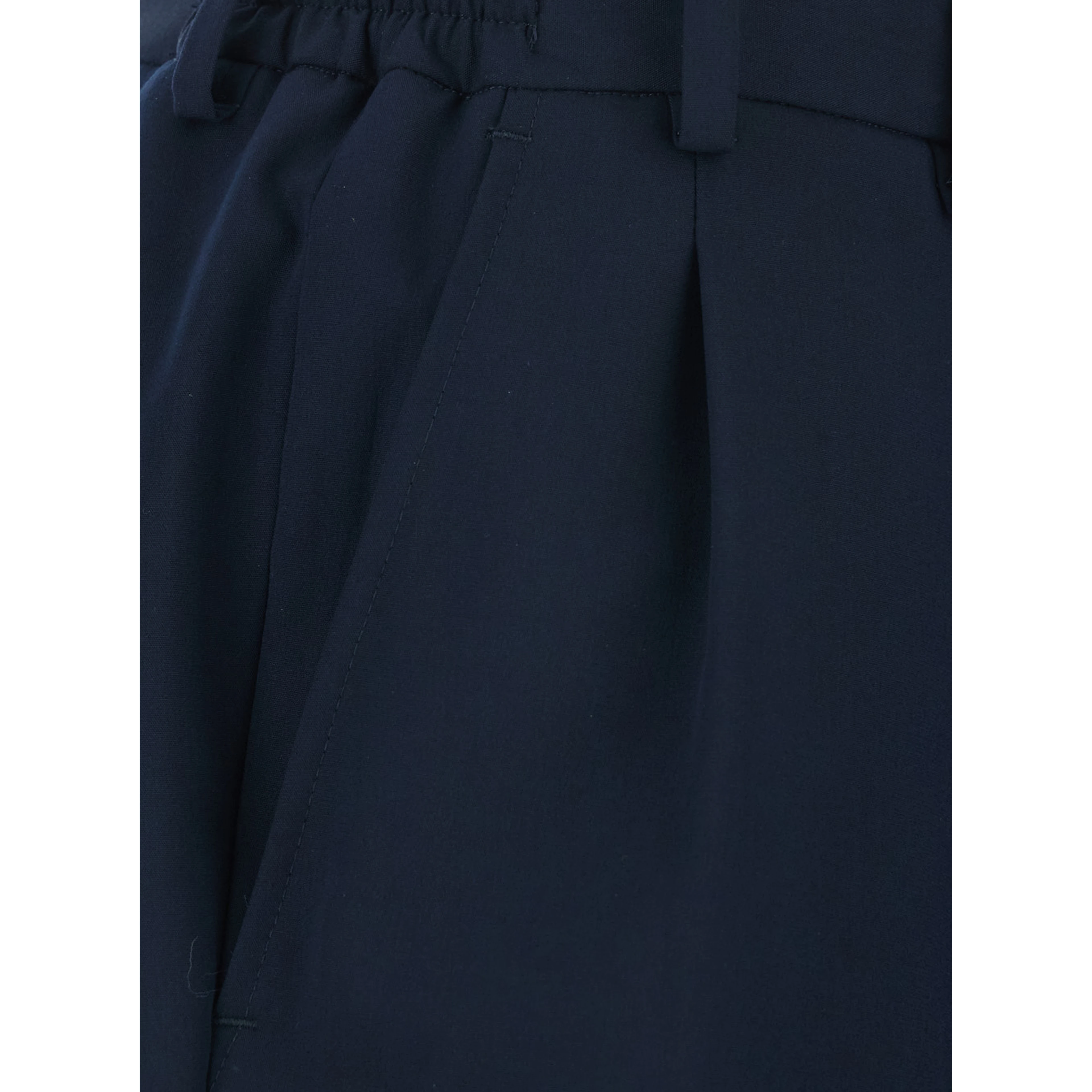 Blue Pants with front pleats and belt loops in fabric for men