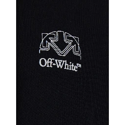 Hoodie OFF-WHITE with logo and long sleeves in black cotton unisex
