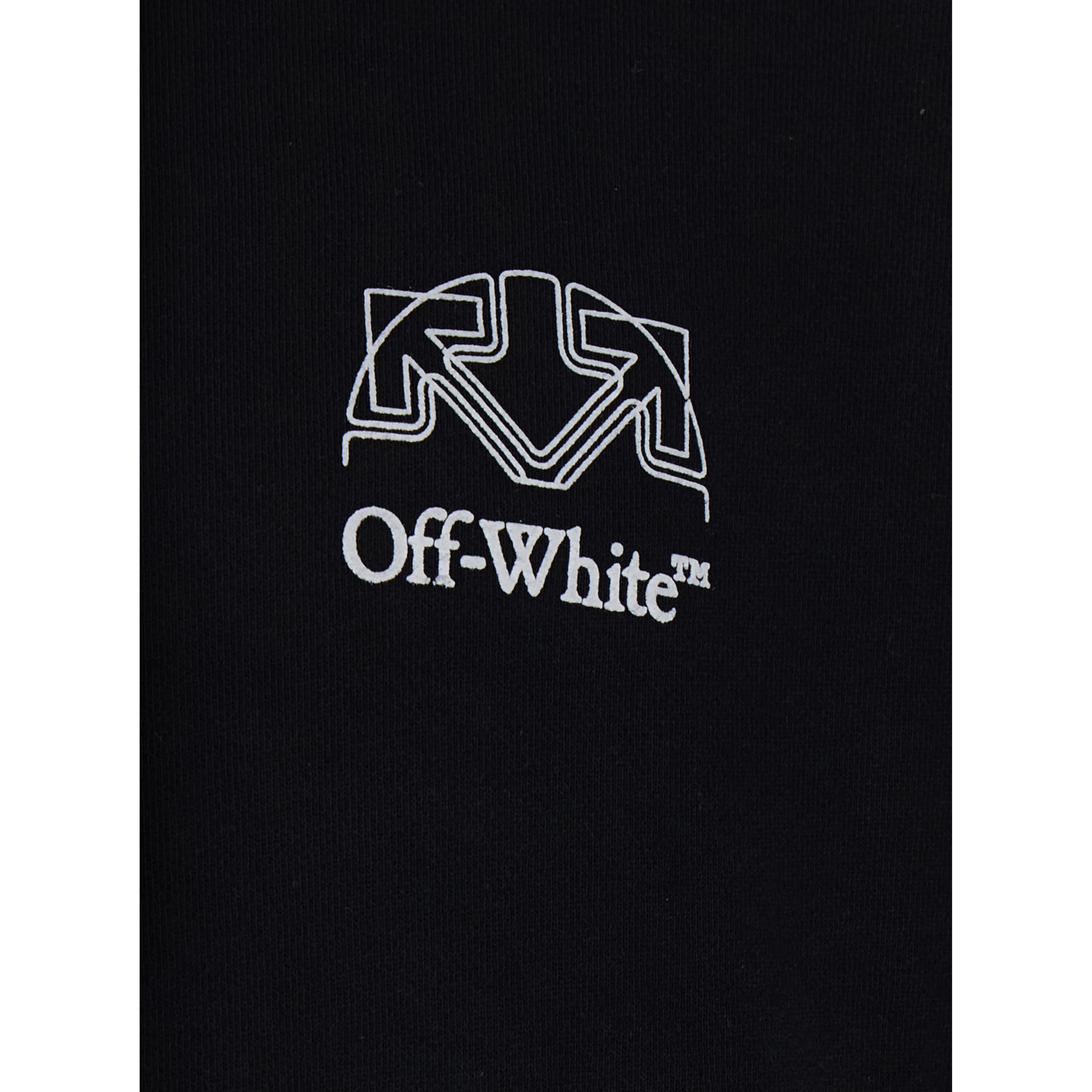 Hoodie OFF-WHITE with logo and long sleeves in black cotton unisex