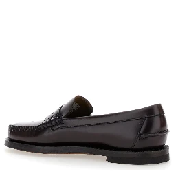 Loafers Dan Bordeaux with Round Toe in Leather for Women