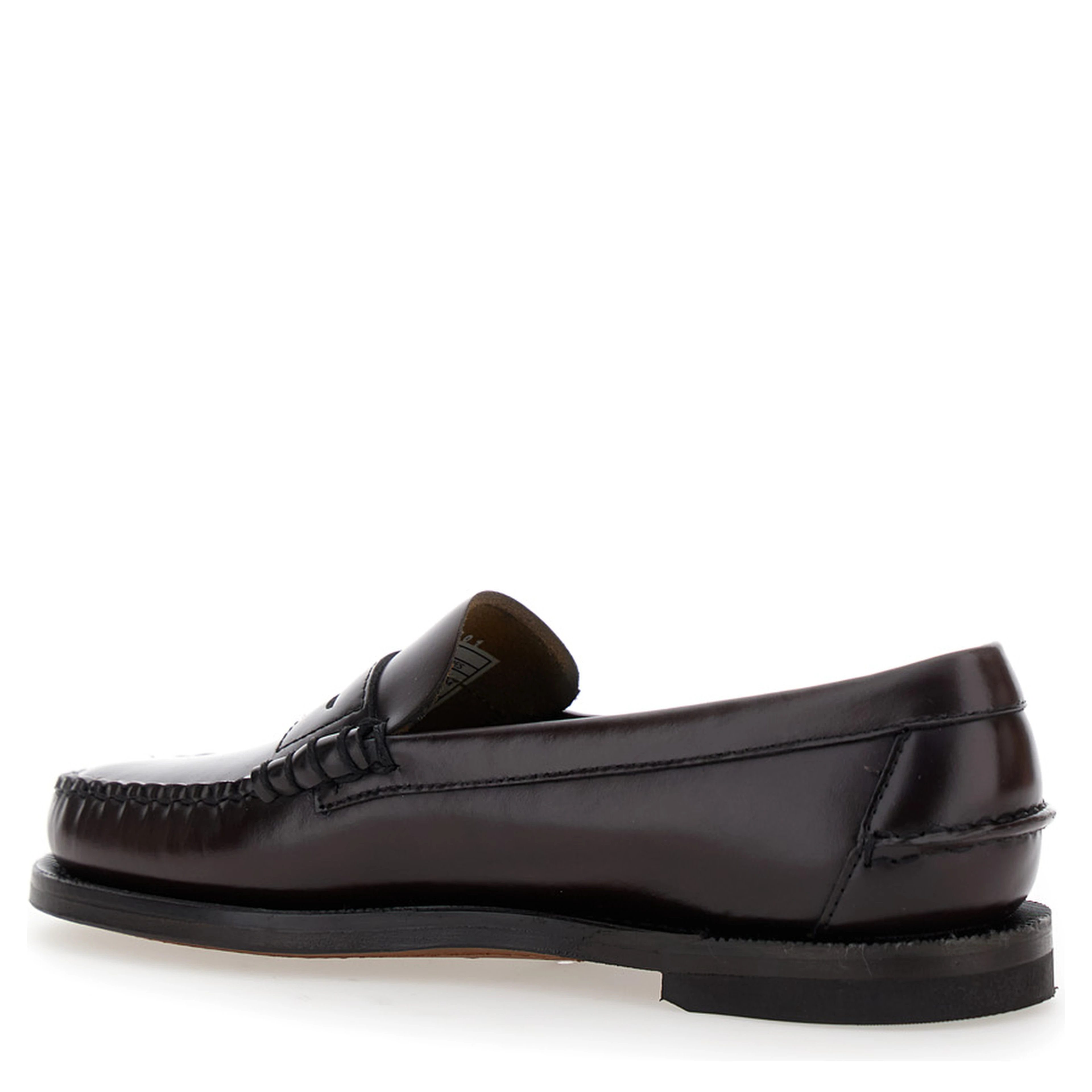 Loafers Dan Bordeaux with Round Toe in Leather for Women
