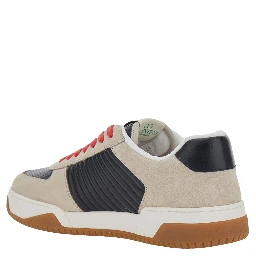 Sparry beige Sneaker with VLogo side in leather and Fabric men