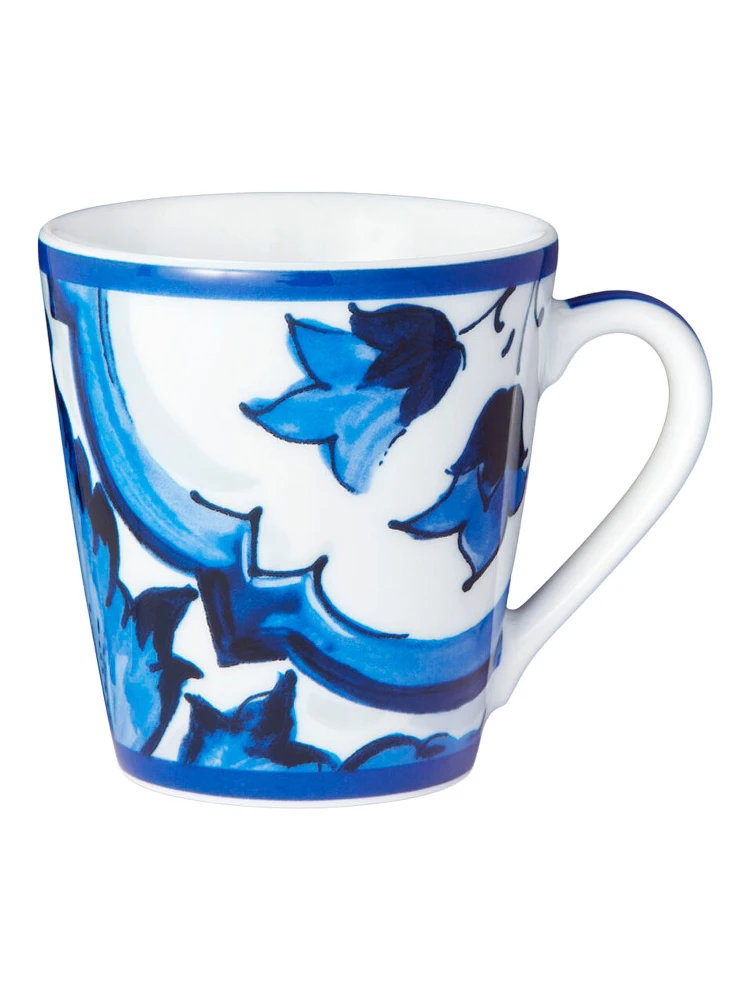 blue Cup with majolica design in ceramic home