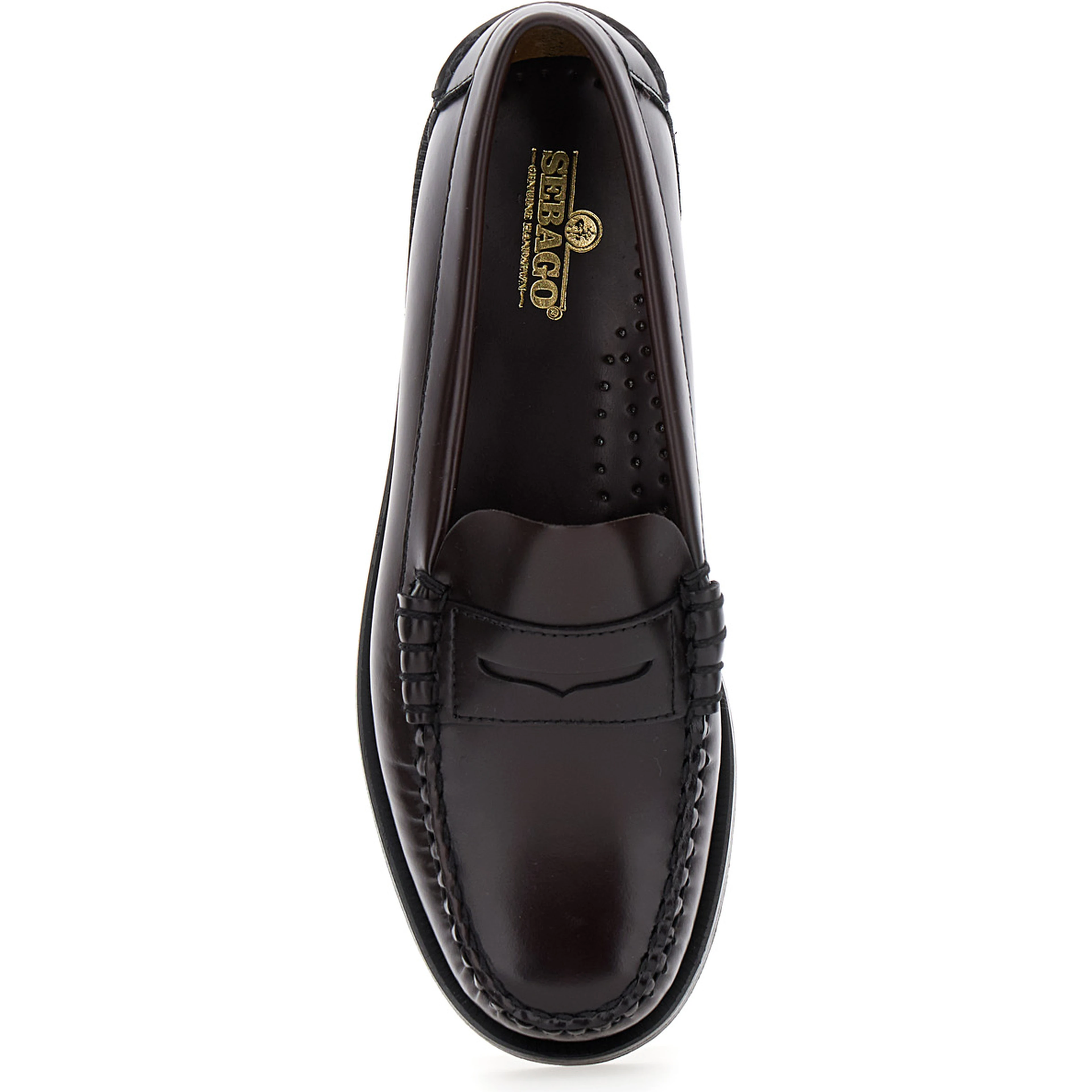 Loafers Dan Bordeaux with Round Toe in Leather for Women