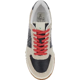 Sparry beige Sneaker with VLogo side in leather and Fabric men