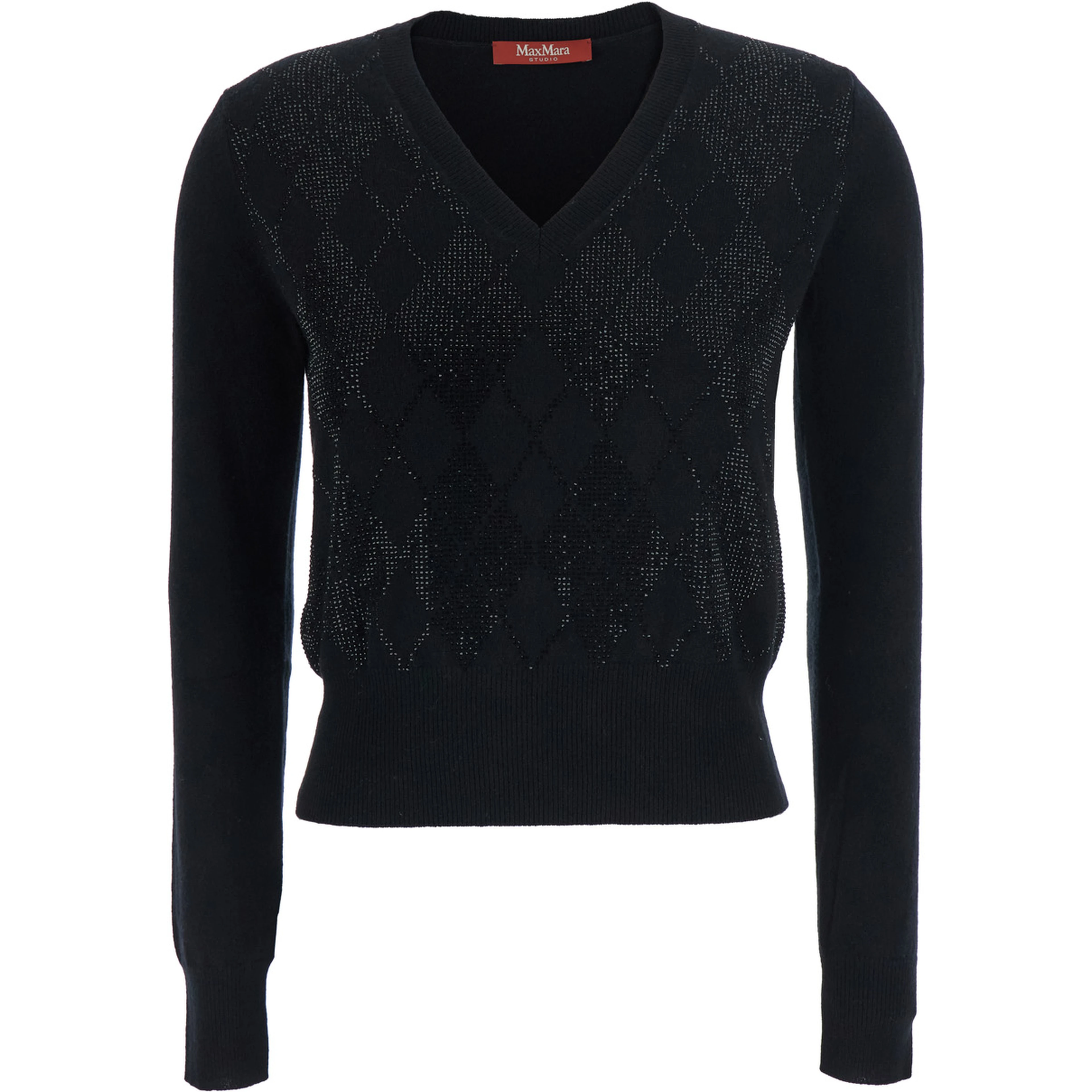 MSTLIUTI Sweater with High Neck and Long Sleeves in Black Fabric for Women
