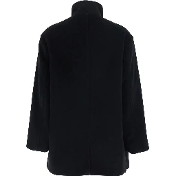 MSTMAROSO Jacket with high collar and long sleeves in Black Tech Fabric for women