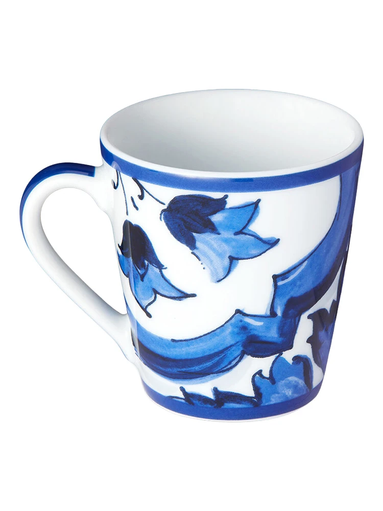 blue Cup with majolica design in ceramic home alternative