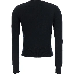 MSTLIUTI Sweater with High Neck and Long Sleeves in Black Fabric for Women
