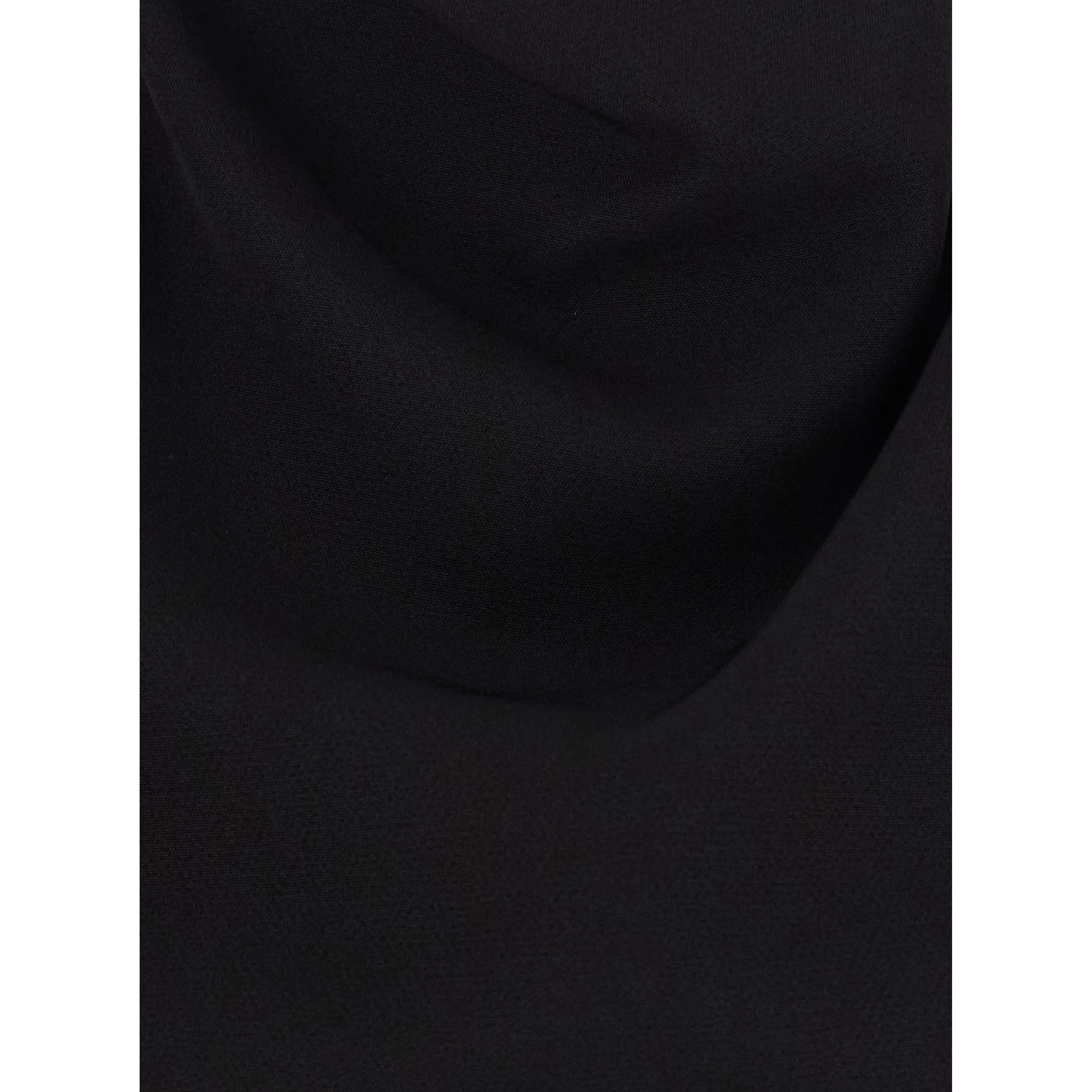 Black Short dress with round neck and cut-out on the shoulders in silk blend for women