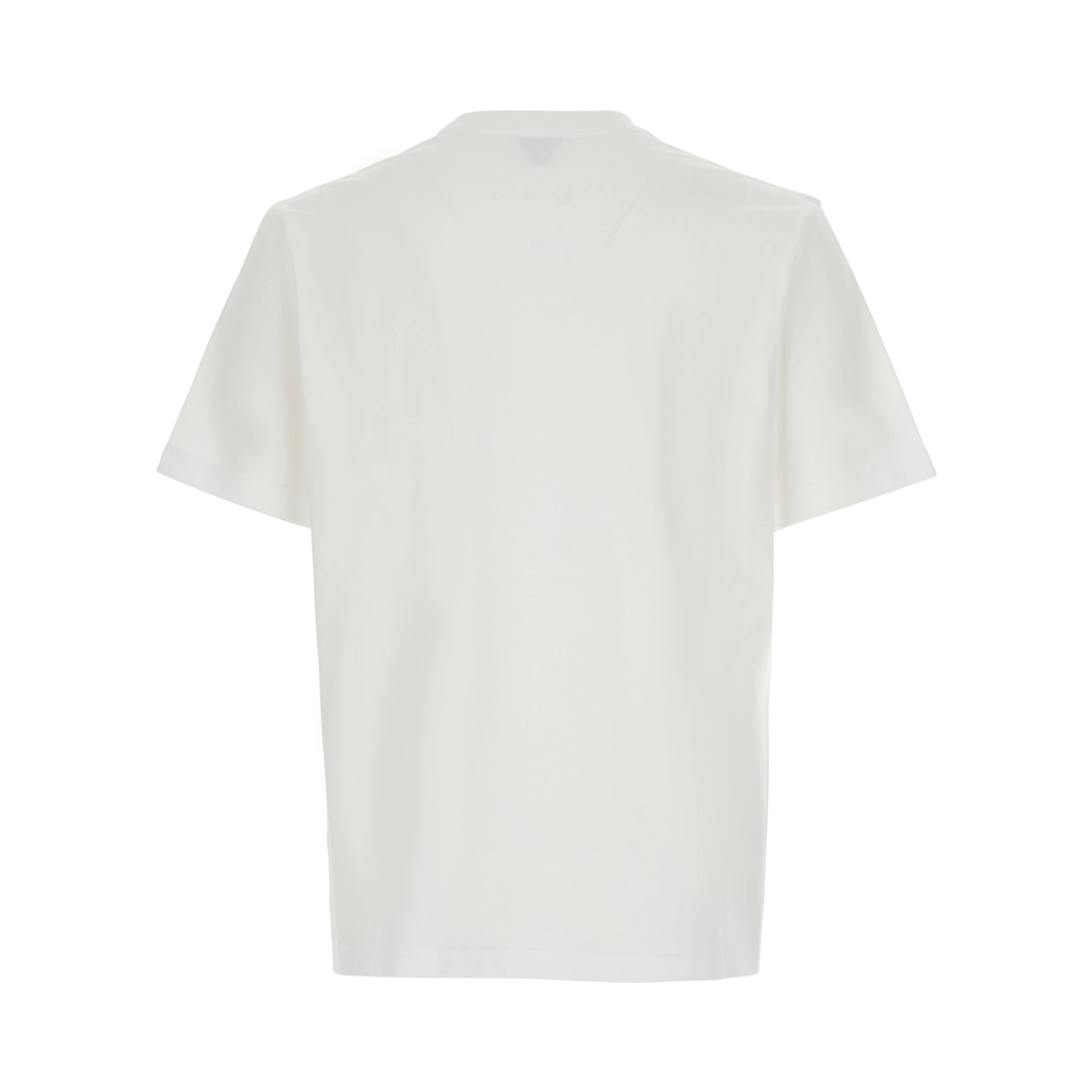 White crew neck T-shirt in cotton jersey for men